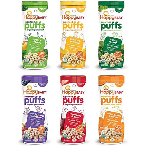 (Nhập US) Bánh cao HAPPY BABY puffs cho bé từ 8 tháng (date T9/2023)