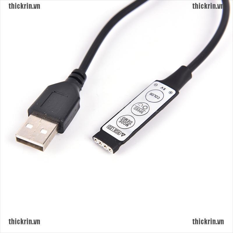 <Hot~new>DC 5V USB LED RGB Controller 3Key 4Pin Remote Controller For LED Strip Light