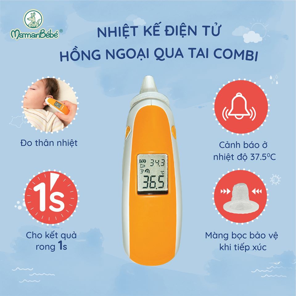 [Mã FMCGM100 - 10% đơn 500K] Nhiệt kế điện tử hồng ngoại qua tai