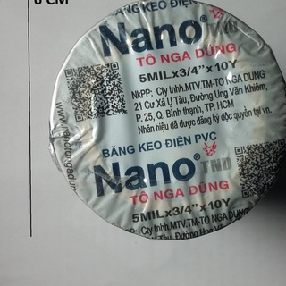 Môt cuộn băng dính điện NANO TO Nga Dũng loại bản dầy 0,5mm rộng 18mm dài 100 mét rất dai và dính