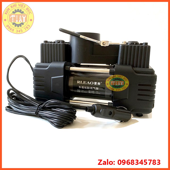 MÁY BƠM HƠI Ô TÔ 2 XI LANH CẮM TẨU Ổ 12V CÔNG SUẤT 180W - 100 PSI CÓ ĐÈN CHIẾU SÁNG BAN ĐÊM