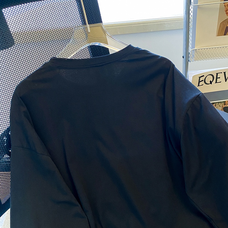 Áo thun ZHELIHANGFEI tay dài dáng rộng giả hai lớp in họa tiết chữ cái dễ phối đồ thời trang trẻ trung dành cho nữ