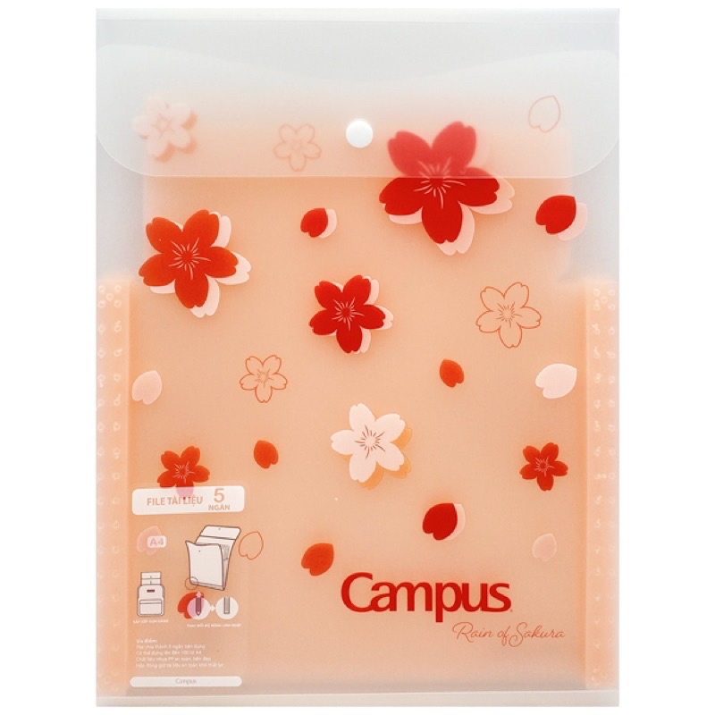 Túi đựng tài liệu 5 ngăn Campus Rain of Sakura