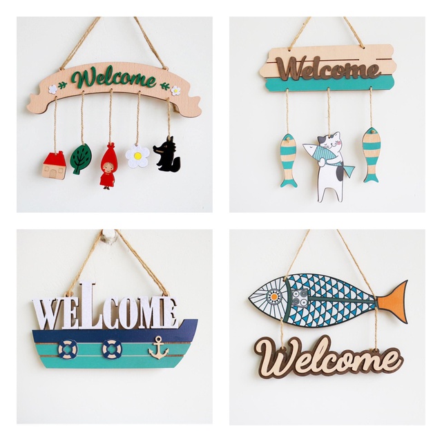 Bảng gỗ trang trí WELCOME