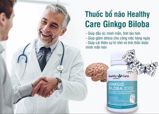 ☘️[HSD 07/2023] Bổ não Healthy Care Ginkgo Biloba 2000mg của Úc 100 viên