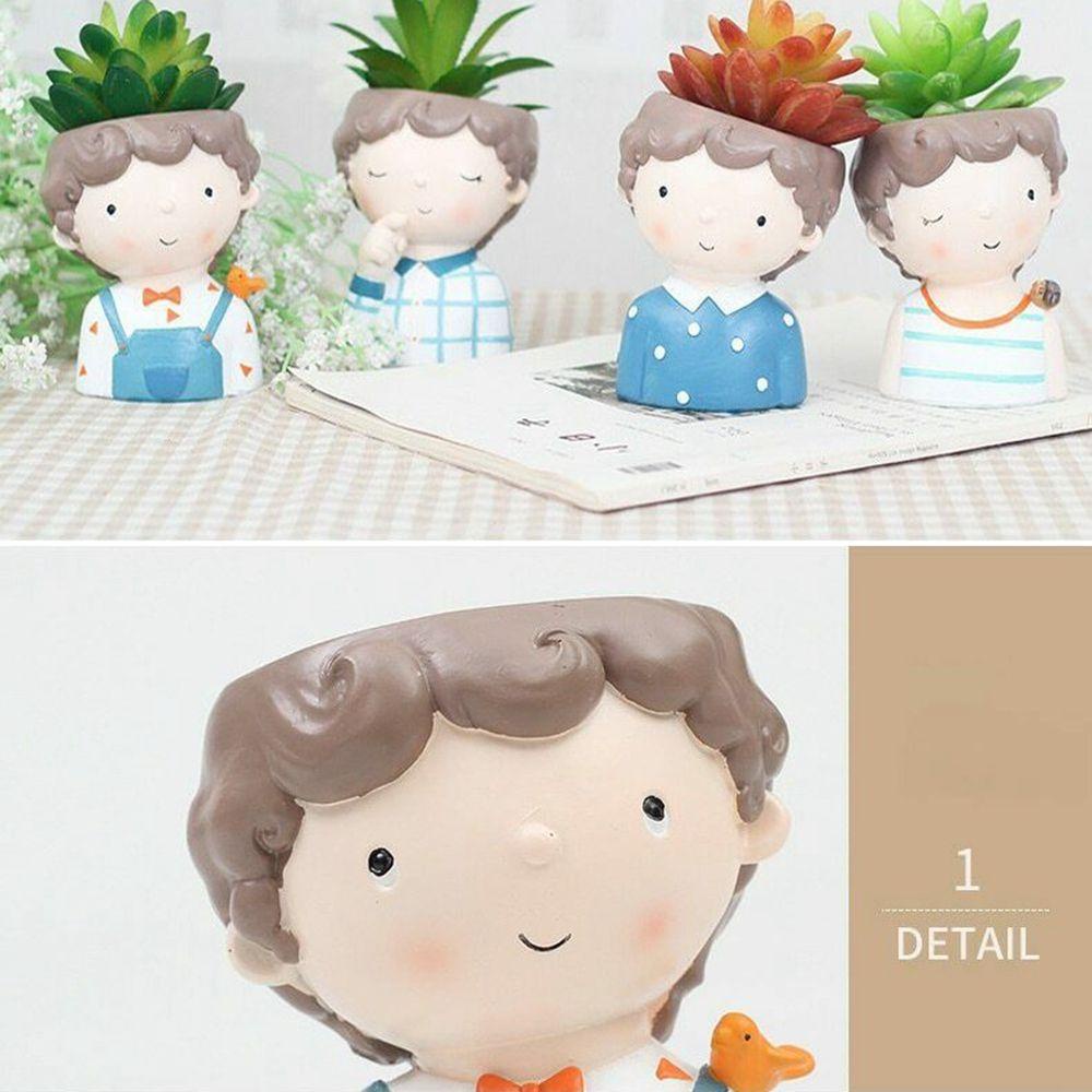 YIYU Chậu Cây Mini Bằng Resin Sáng Tạo Giá Đỡ