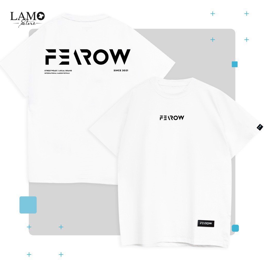 Áo thun tay lỡ SIGNATURE TEE - WHITE  FEROW chất cotton 2 chiều form rộng nam nữ