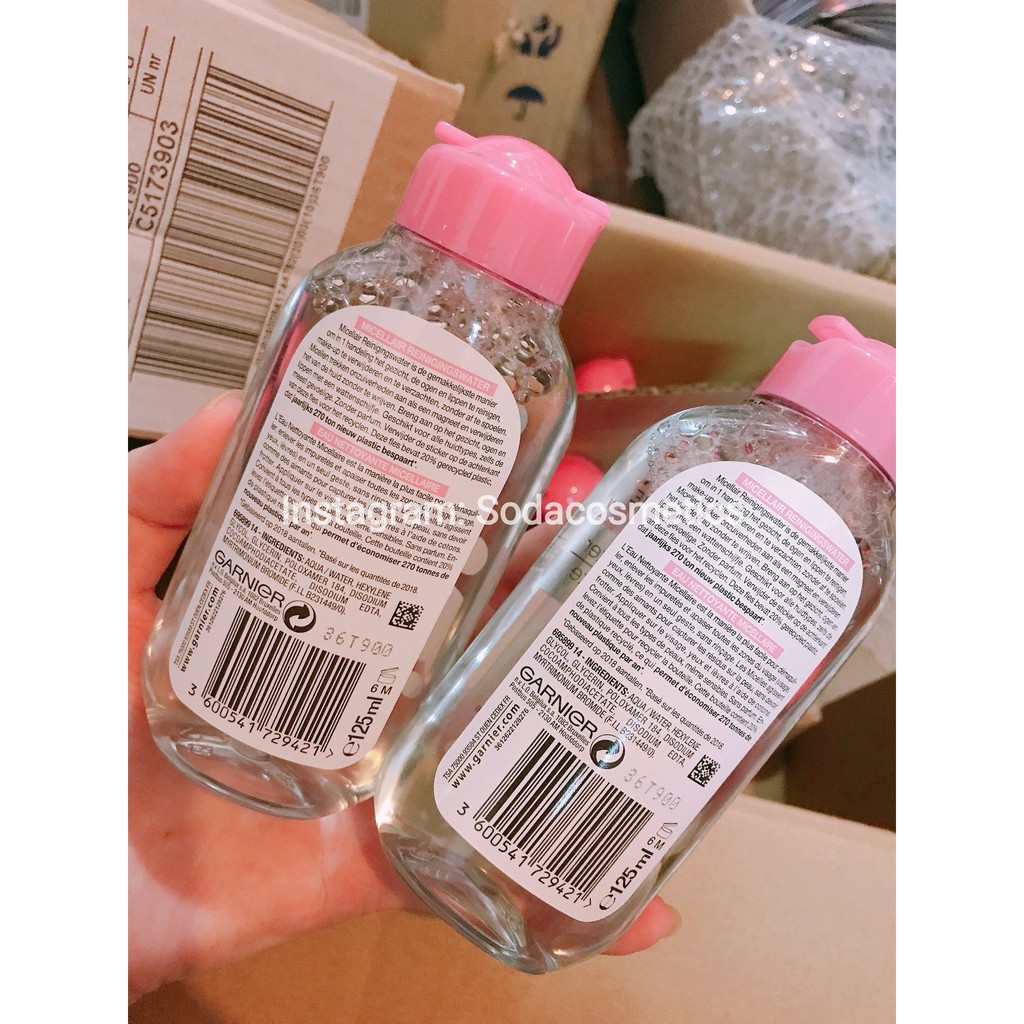 Nước tẩy trang Garnier Micellar Cleansing Water - HỒNG