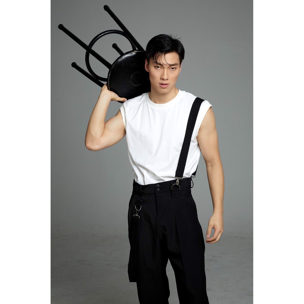 BLANKESPACE Quần Ống Rộng Clown Black Pants Vải Cotton Sợi Chéo Thời Trang Nam Nữ Unisex