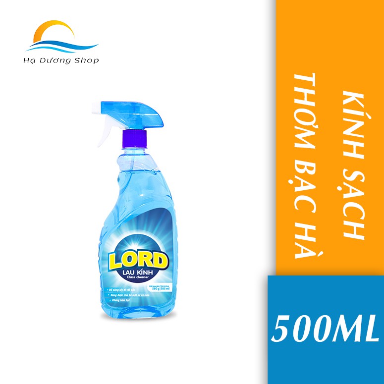 [FLASH SALE 3 NGÀY] Nước lau kính Lord 580ml khô nhanh chống bám vân tay hương bạc hà tươi mát (Hàng chính hãng)