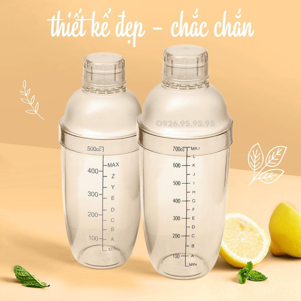 SHAKER NHỰA SƠN ĐEN 1L , 700ML , 530ML - BÌNH LẮC NHỰA PHA CHẾ - MÁY MÓC THIẾT BỊ PHA CHẾ TRÀ CHANH,TRÀ SỮA