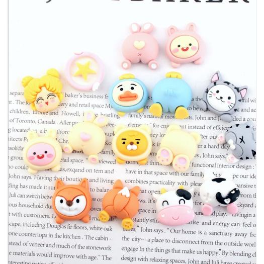 Miếng dán Sticker 3D cute siêu mini bằng nhựa dẻo đàn hồi