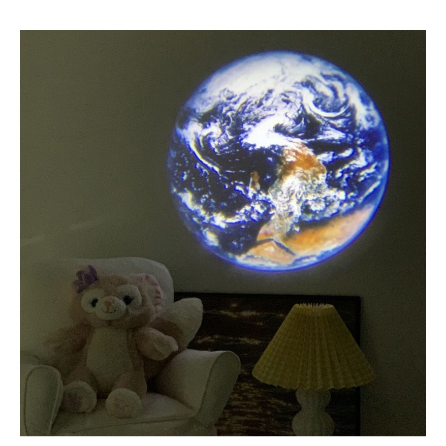 Đèn LED 3D Chiếu Sáng Hình Mặt Trăng, Trái Đất Đèn Ngủ Xoay 360 Độ trang trí tường phòng ngủ lãng mạn, Làm Quà Tặng DC1