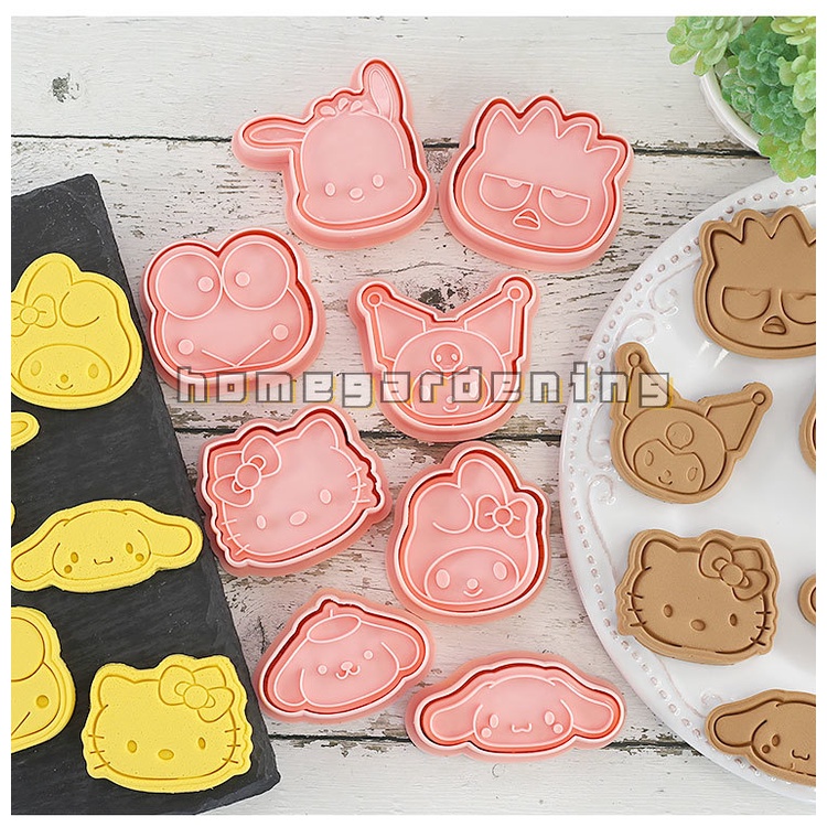 Khuôn Làm Bánh Quy Hình Hoạt Hình Melody Kuromi Hellokitty 3D Diy