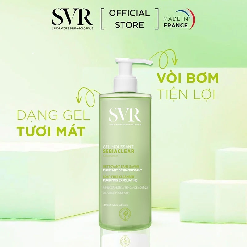 Sữa rửa mặt SVR cho da dầu mụn 200ml, 400ml