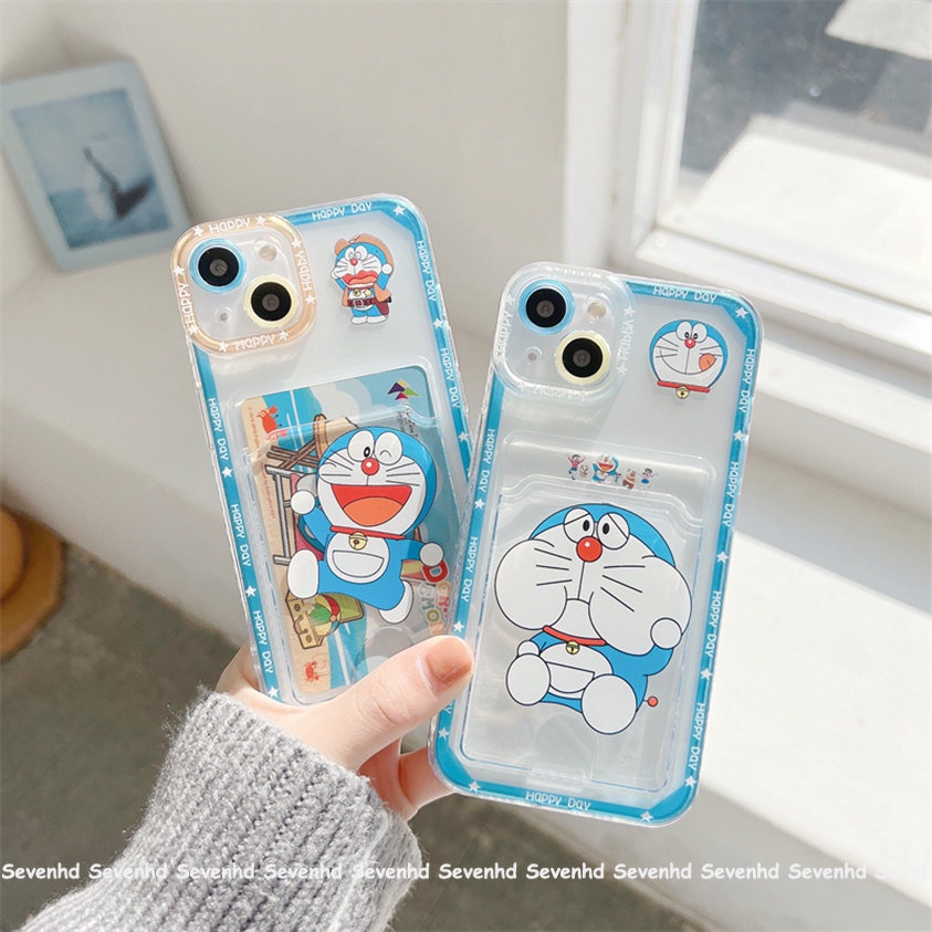 Ốp Điện Thoại Dẻo Trong Suốt Họa Tiết Doremon Cho iPhone 14 13 12 11 Pro Max X XR Xs Max 8 7 6 6s Plus SE 2020