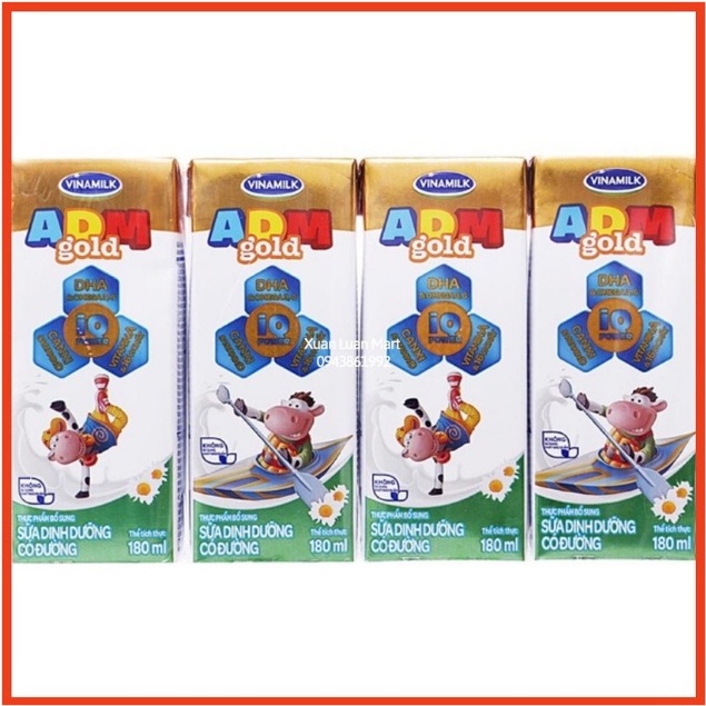 Sữa Vinamilk ADM Gold 180ml  đủ vị - Thùng 48 hộp