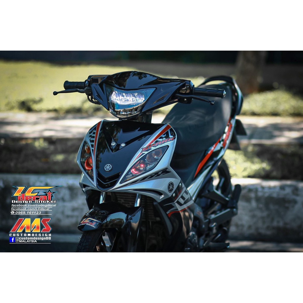 Tem rời Exciter 2010 Bạc đen cam Spark , tem 3 lớp cao cấp