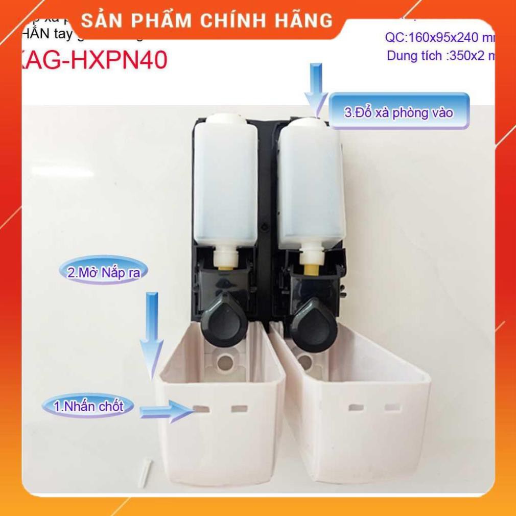 Hộp đựng xà phòng đôi Caesar, hộp nhấn xà phòng đựng sữa tắm, dầu gội đầu Trắng-White