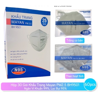 Hộp 60 cái khẩu trang maya n95-9501