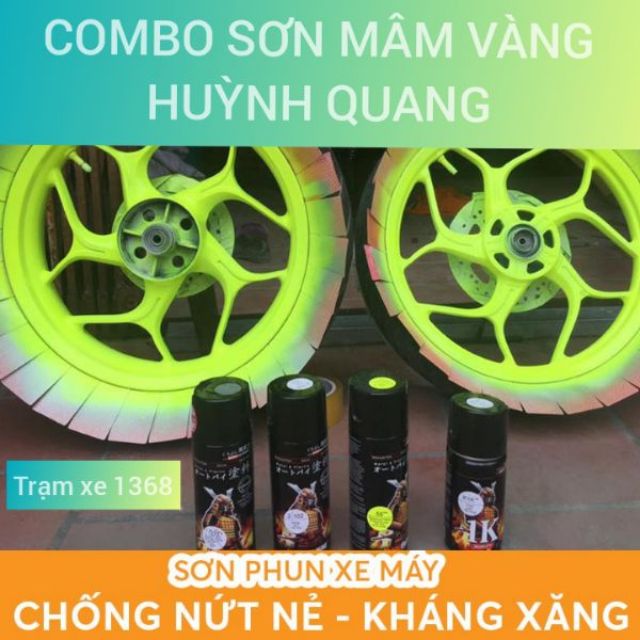 SƠN SAMURAI COMBO SƠN MÂM MÀU VÀNG CHANH HUỲNH QUANG GỒM 4 CHAI CHUẨN QUY TRÌNH SƠN