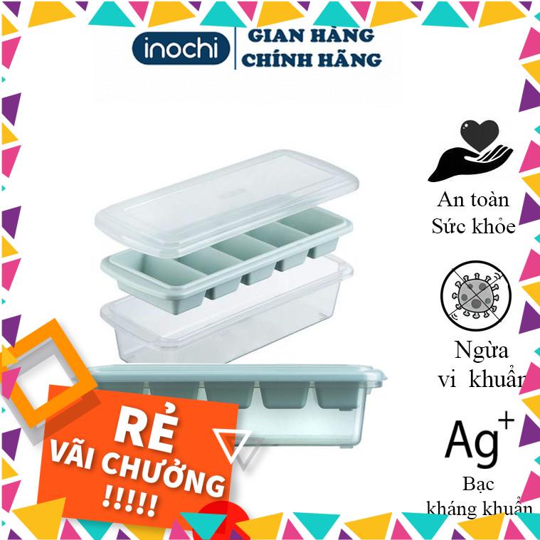 Khay đá 5 viên dành cho tủ lạnh có nắp đậy kèm hộp đựng đá tiện lợi kháng khuẩn Kari inochi