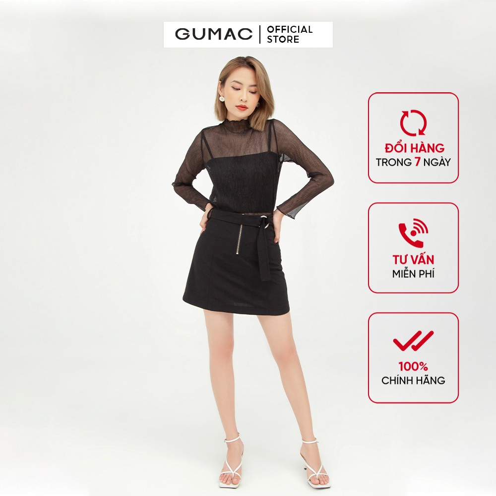 Chân váy nữ chữ A GUMAC phối dây kéo nhiều màu VB597 | BigBuy360 - bigbuy360.vn