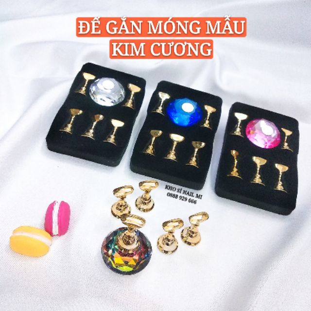 Đế gắn móng mẫu tập vẽ nail - Đế kim cương có nam châm