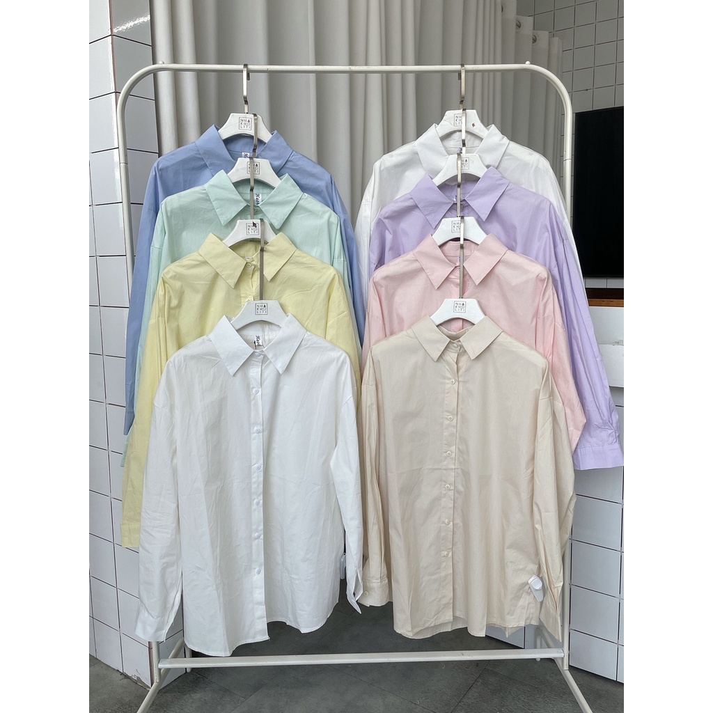Áo sơ mi cotton pastel HQ - AV848