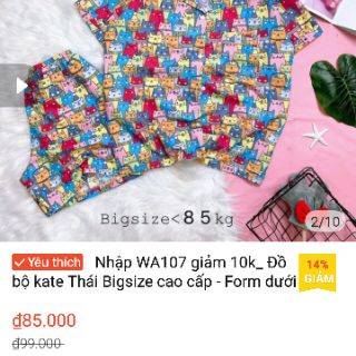 Phần 1- Đồ bộ nữ pijama Kate Thái(dưới 58kg)