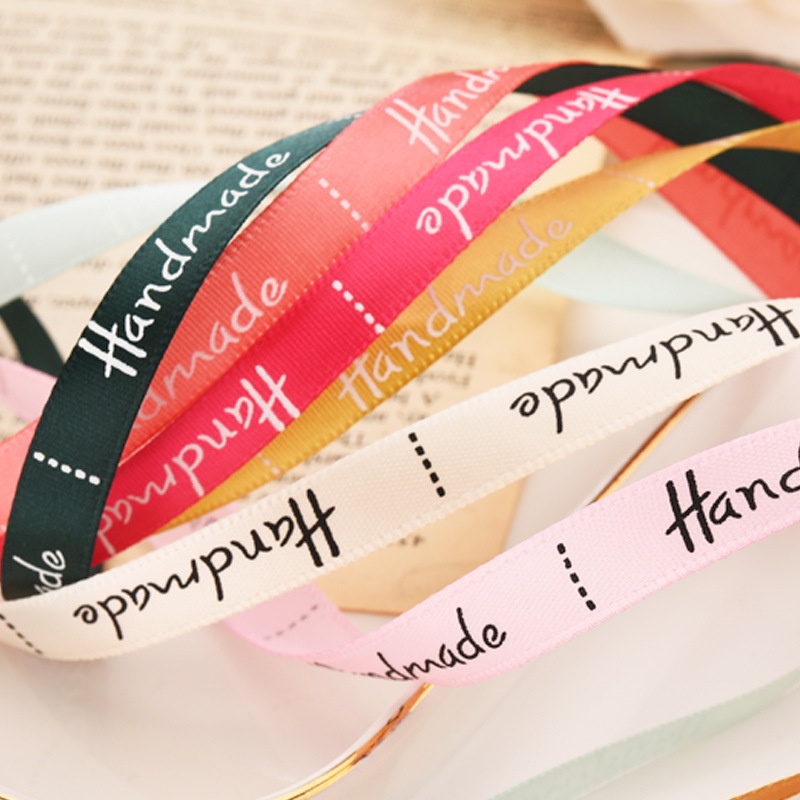 Cuộn dây ruy băng in chữ dùng gói quà 1cm*22 yard