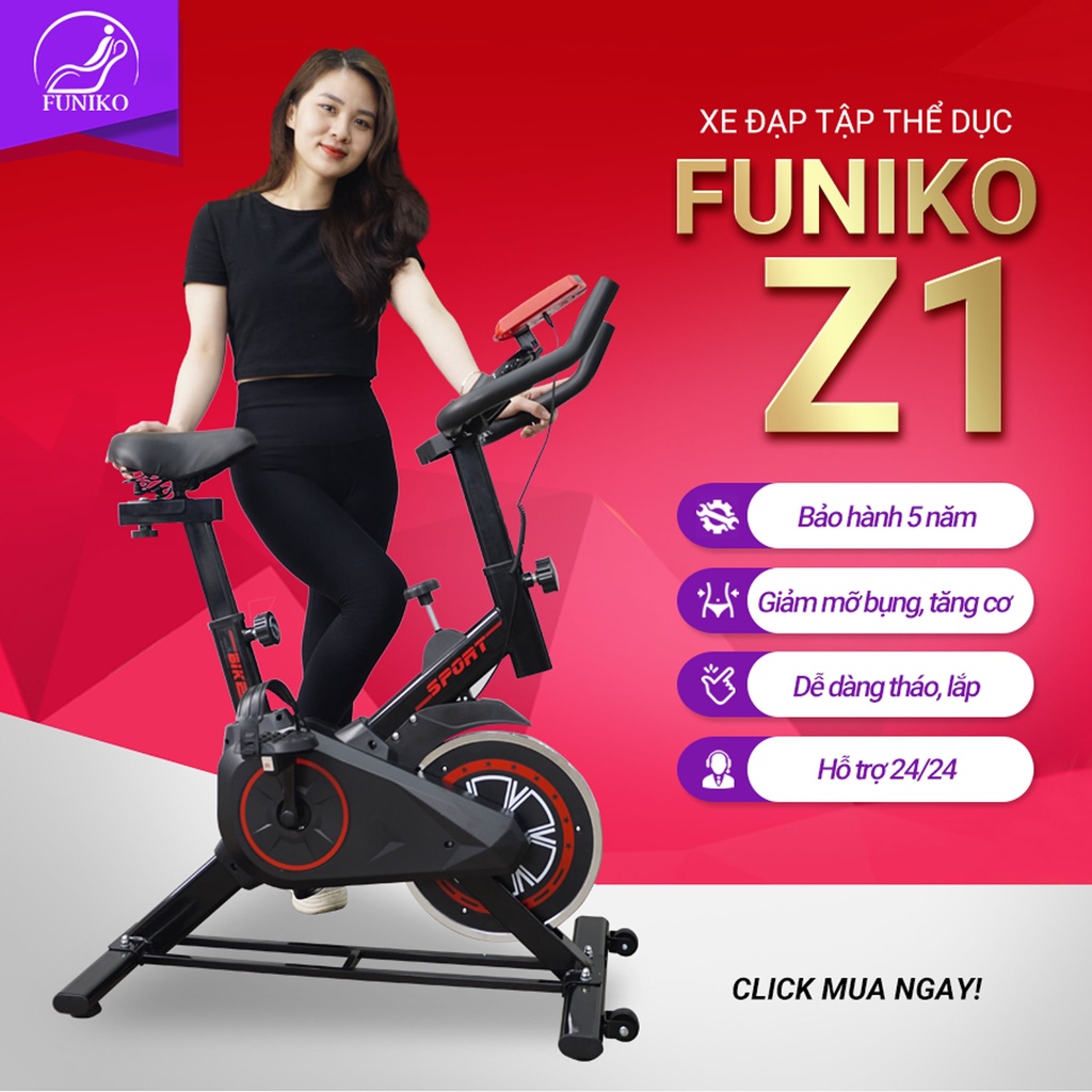 Xe đạp tập tại nhà,xe đạp tập đa năng Funiko Z1 bảo hành 3 năm