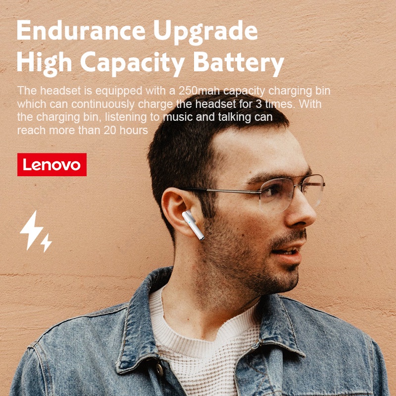 Lenovo XT83 TWS Tai nghe Bluetooth không dây Điều khiển cảm ứng Tai nghe chơi game Âm thanh nổi thể thao Mic kép