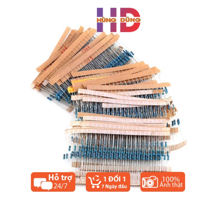 Điện Trở 33K 30K 25K 22K 18K 15K 12K 10K 8.2K 9.1K 7.5K 6.8K 6.2K 5.6K 5K 4.7K 4.3K 3.6K 3.3K 3K 2.5K ohm 1/4W 1%