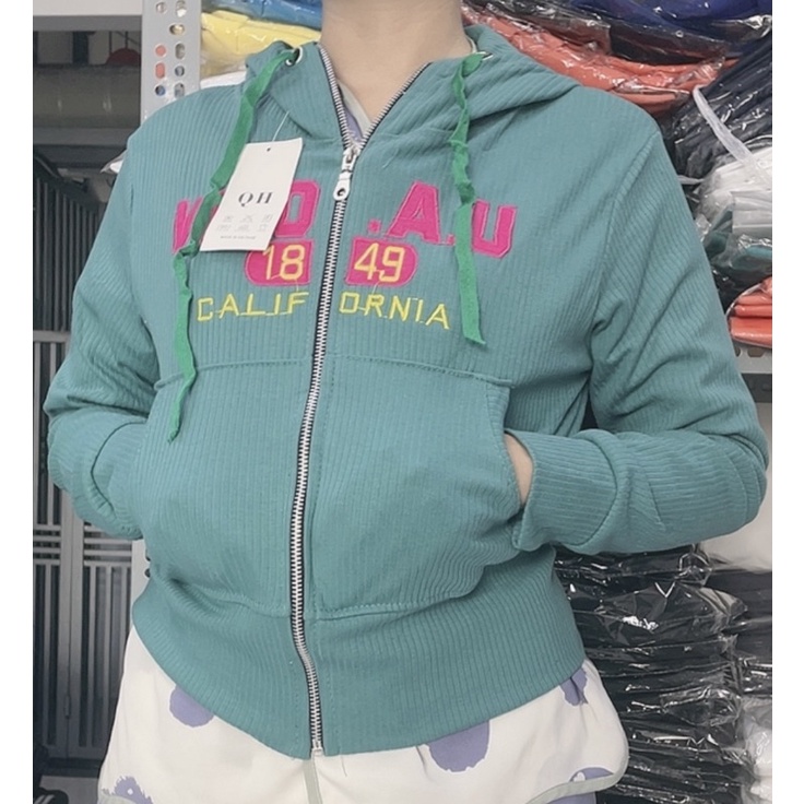 Áo khoát nữ gân vải cotton hàng đẹp