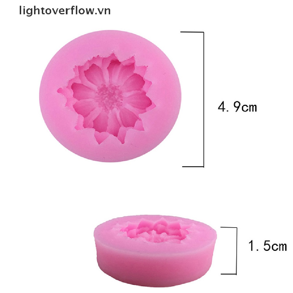 Khuôn Silicon Làm Kẹo Đường Hình Bông Hoa 3D Diy