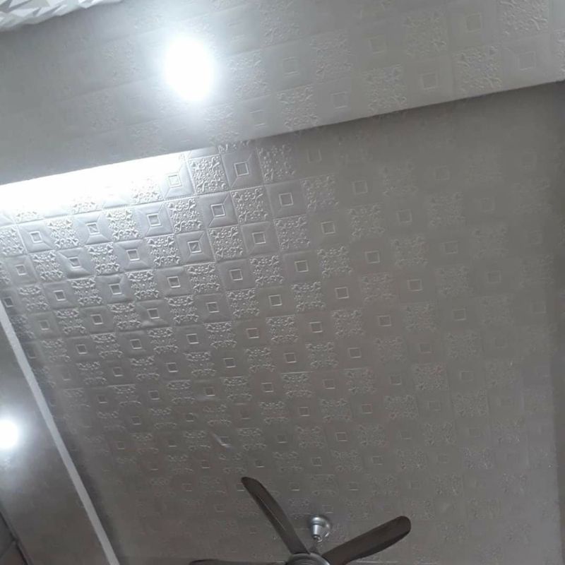 Combo 10 tấm xốp dán tường hoa văn trắng khổ lowne 70x70cm