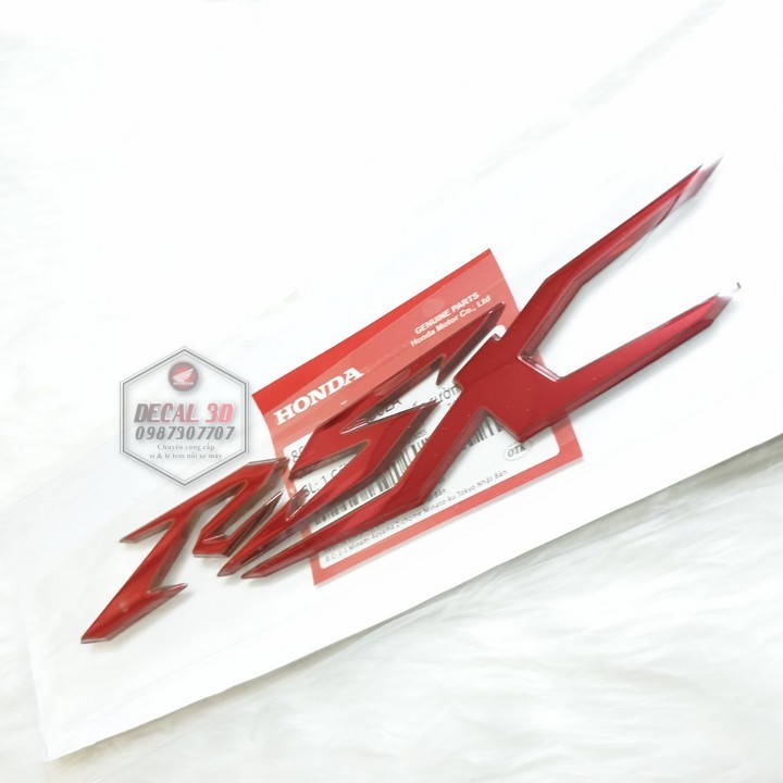 Decal tem chữ nổi Rsx 2019 màu đỏ hàng zin cực đẹp