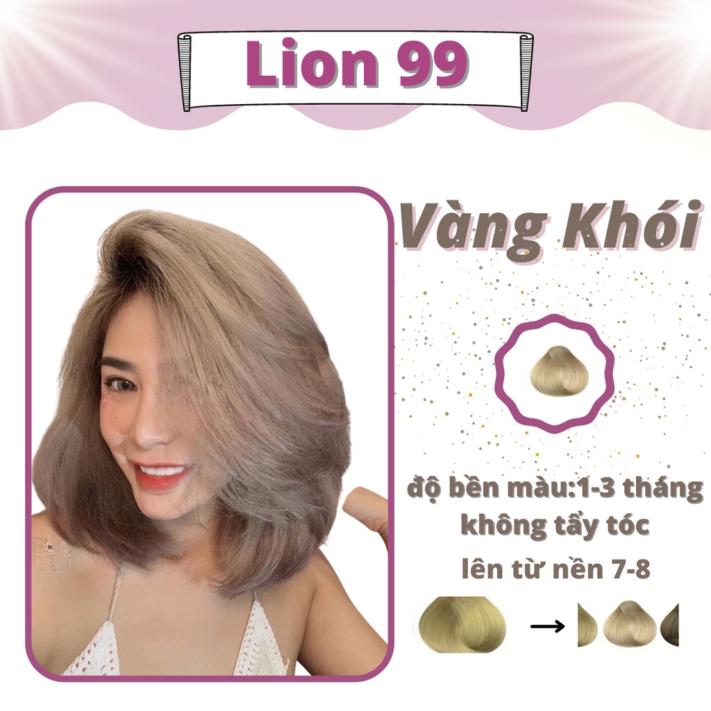 Thuốc nhuộm tóc màu VÀNG KHÓI thuốc nhuộm nữ tại nhà tặng oxy găng tay mũ ủ