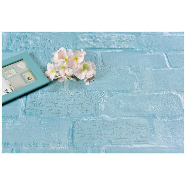 Giấy dán tường phong cách Hàn Quốc  khổ 1mx45cm giả gạch xanh