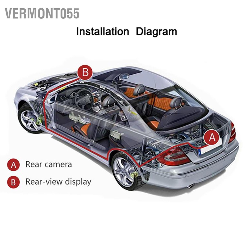 Có thể bán buôn Camera dự phòng giám sát ô tô 4.3 inch Bộ công cụ Hệ thống đỗ xe View phía sau Waterpoof Vermont055 Hàng giao ngay