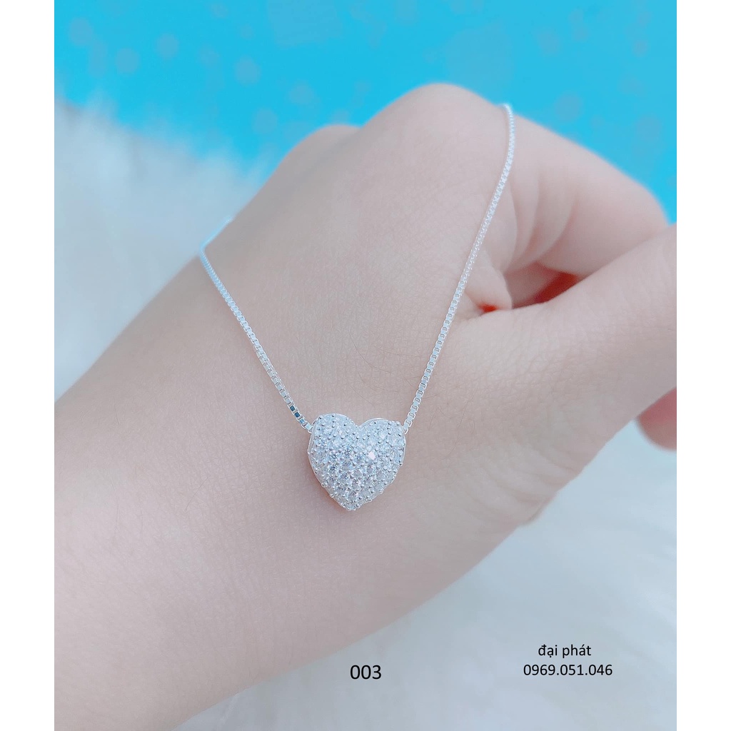 Dây chuyền nữ, bạc 925 sáng đẹp đính đá lấp lánh - vàng bạc đại phát