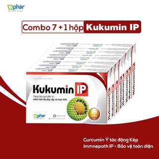 Combo 7 + 1 hộp Kukumin IP hỗ trợ cho người viêm loét và trào ngược dạ dày