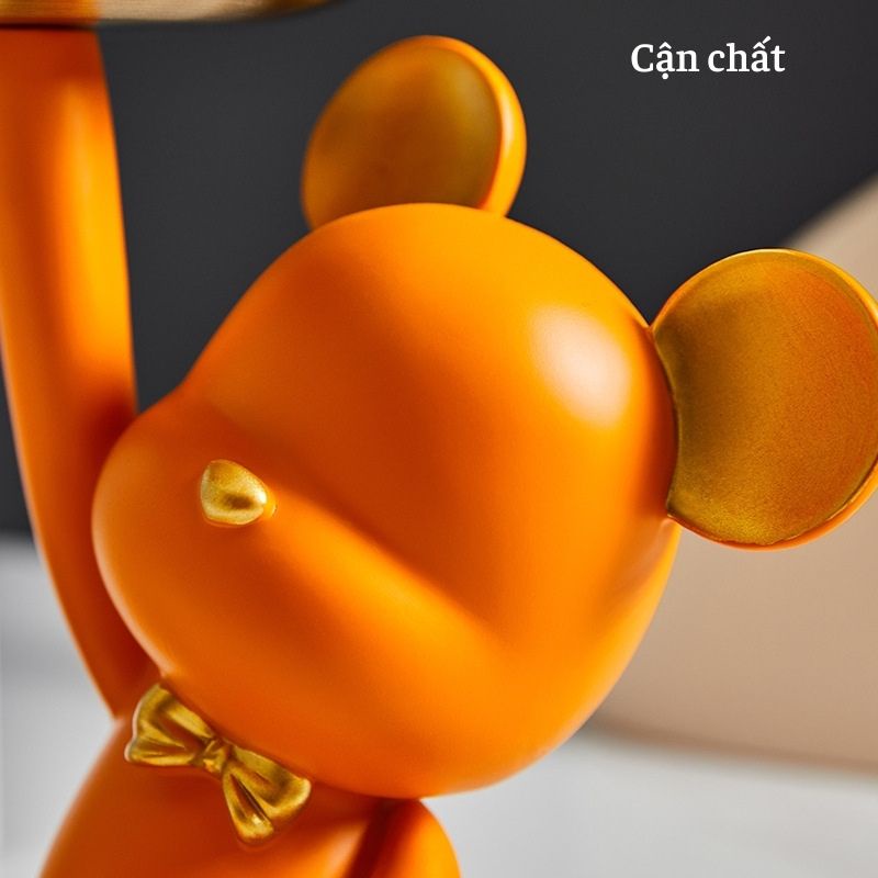 Tượng gấu ngồi decor nhà cửa bear bê khay đựng mỹ phẩm trái cây quà tặng sinh nhật siêu xinh MIIBOOSHI D1.111.TR