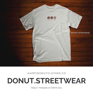 Áo thun thêu cotton unisex DONUT