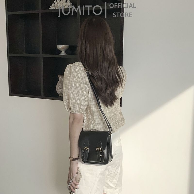 Túi xách da nữ đeo chéo đeo vai hai khuy cài hàng Quảng Châu cao cấp JUMITO T1.019.NA