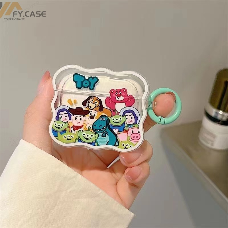 Vỏ Bảo Vệ Hộp Sạc Tai Nghe Bluetooth Không Dây AirPods 1 2 3 Pro Bằng Silicon Mềm Chống Sốc Họa Tiết Toy Story Viền Lượn Sóng