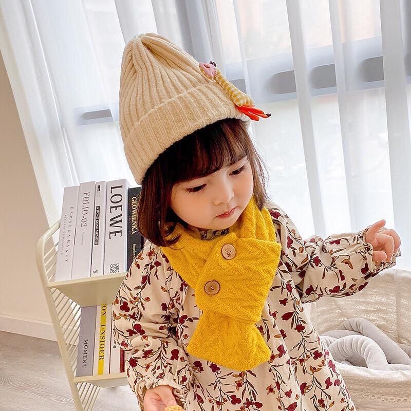 Khăn len mickey kẻ cho bé