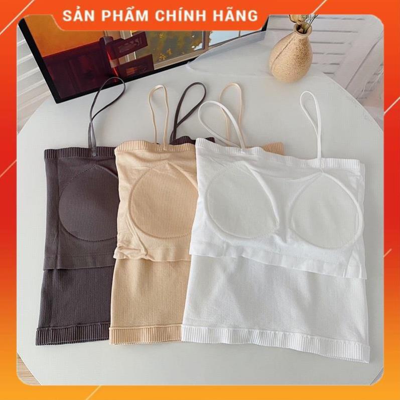 Áo Bra Nữ Thun 2 Dây Dáng Dài Có Mút Nâng Ngực Màu Pastel Quyến Rũ 1880