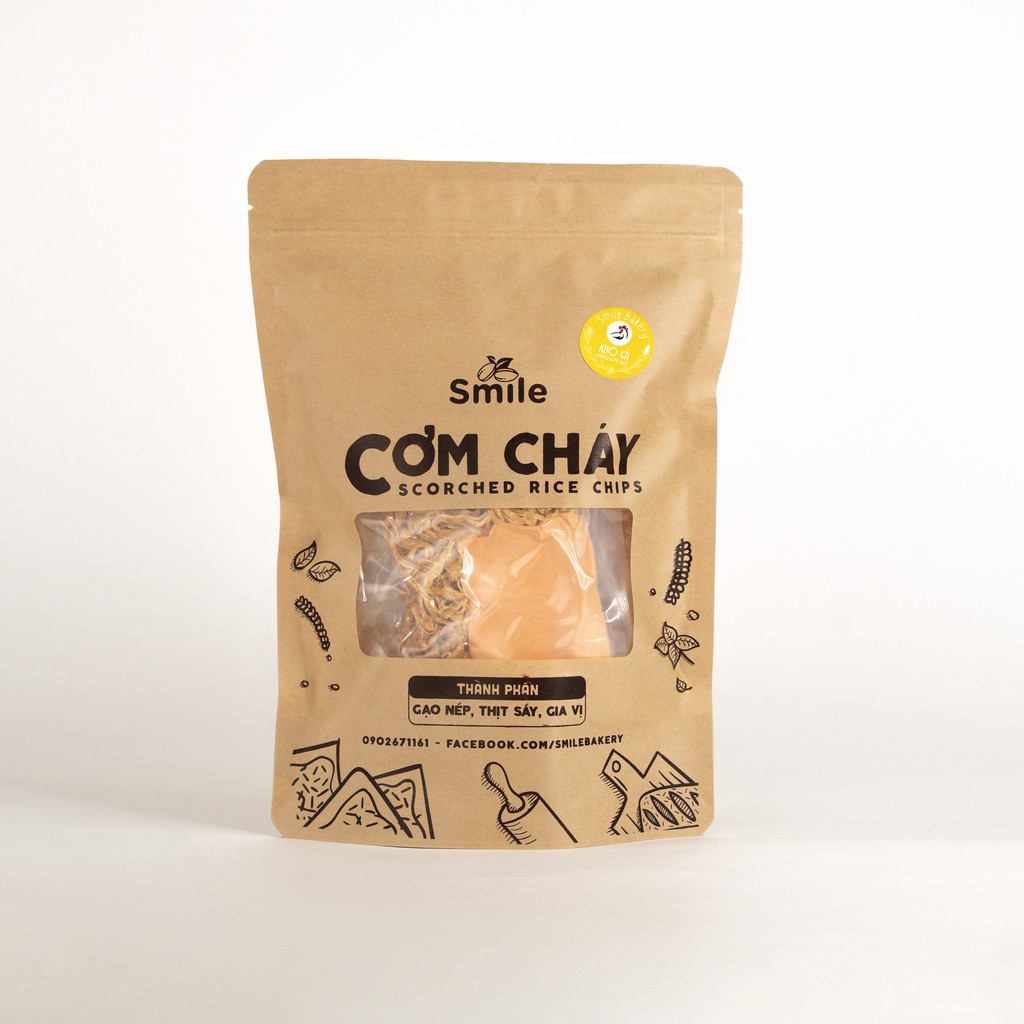 Cơm cháy khô gà phô mai lắc 250gr, cơm cháy vệ sinh nhà làm - SmileBakery